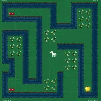 Fence off a free-spirited horse that can't stop eating grass in the daily puzzle game enclose.horse